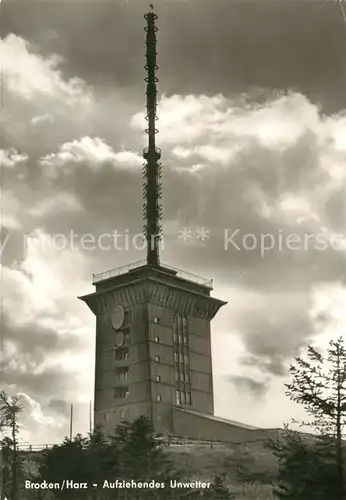 AK / Ansichtskarte Brocken Harz Sender Aufziehendes Unwetter