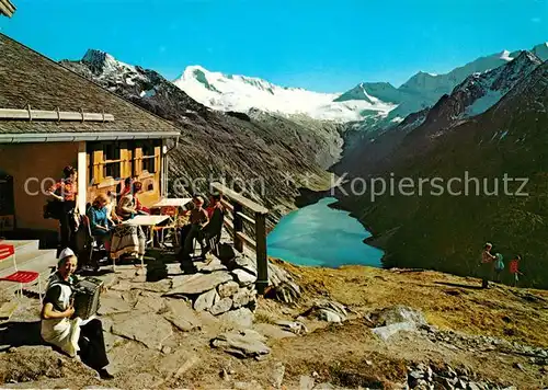 AK / Ansichtskarte Olpererhuette Gebirgspanorama Blick auf Gr Greiner Moesele Hochfeilergruppe Bergsee Zillertaler Alpen Kat. Schwaz