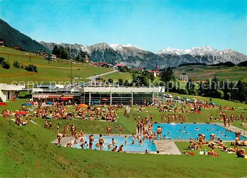 AK / Ansichtskarte Telfes Stubai Hallen  und Freischwimmbad Alpenpanorama Kat. Telfes im Stubai