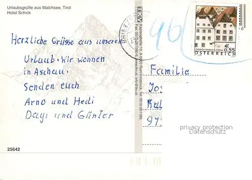 AK / Ansichtskarte Walchsee Tirol Ortsmotiv mit Hotel Schick Kat. Walchsee
