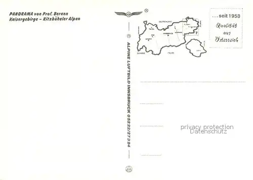 AK / Ansichtskarte Kaisergebirge Kitzbueheler Alpen Panorama von Prof. Berann aus der Vogelperspektive Kat. Kufstein