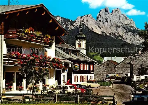 AK / Ansichtskarte Tannheim Tirol Ortsmotiv mit Kirche Rotflueh Gimpel Tannheimer Berge Kat. Tannheim