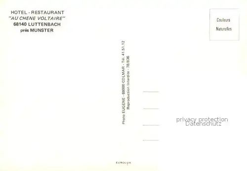 AK / Ansichtskarte Luttenbach pres Munster Hotel Restaurant Au Chene Voltaire Gemaelde Kat. Luttenbach pres Munster