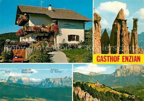 AK / Ansichtskarte Mittelberg Ritten Gasthof Enzian Landschaftspanorama Dolomiten