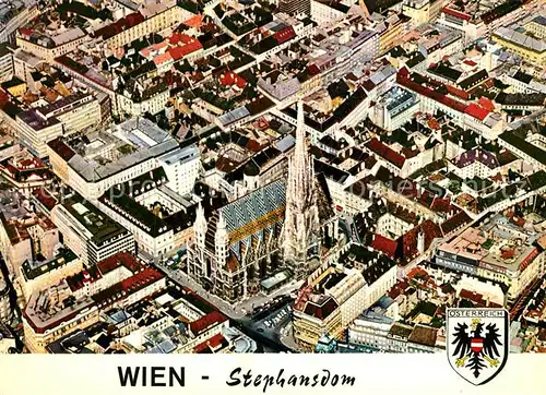 AK / Ansichtskarte Wien Stephansdom Stadtkern Gotischer Hochturm Fliegeraufnahme Kat. Wien