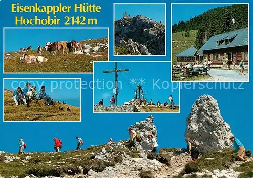 AK / Ansichtskarte Eisenkappel Vellach Eisenkappler Huette Hochobir Bergwandern Gipfelkreuz Almvieh Kuehe Kat. Eisenkappel Vellach