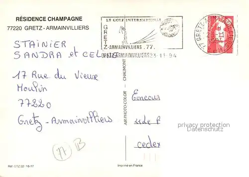 AK / Ansichtskarte Gretz Armainvilliers Residence Champagne vue aerienne Kat. Gretz Armainvilliers
