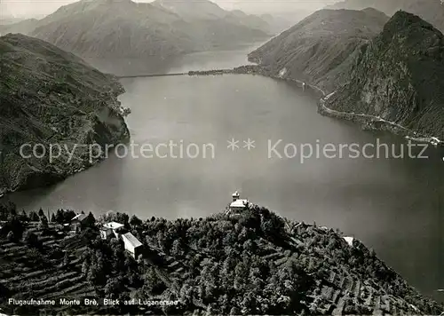 AK / Ansichtskarte Monte Bre Lugano Fliegeraufnahme mit Luganersee Kat. Monte Bre