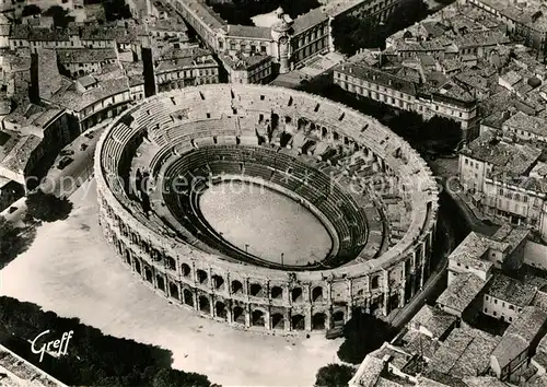 AK / Ansichtskarte Nimes Vue aerienne Les Arenes Kat. Nimes