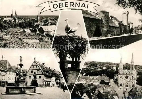 AK / Ansichtskarte Obernai Bas Rhin Panorama Stoerche Burg Markt Brunnen Kirche Kat. Obernai