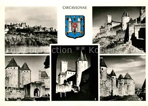 AK / Ansichtskarte Carcassonne Avant Porte de lAude Vue generale de la Cite La Porte Narbonnaise Les Lices Hautes Kat. Carcassonne