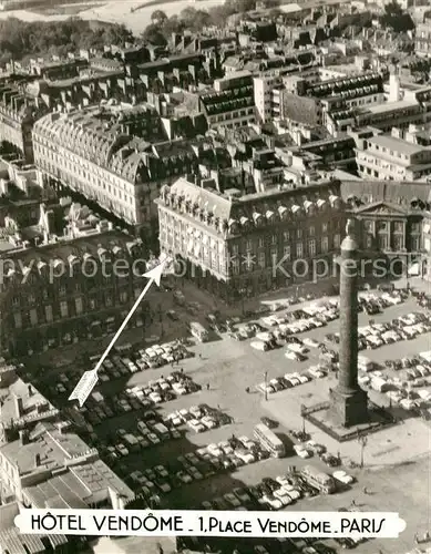 AK / Ansichtskarte Paris Hotel Vendome 1 Place Vendome Vue aerienne Kat. Paris