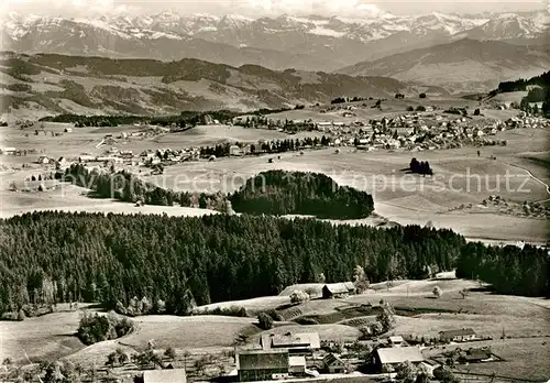 AK / Ansichtskarte Scheidegg Allgaeu Blick vom AEG Ferienheim Fliegeraufnahme Kat. Scheidegg