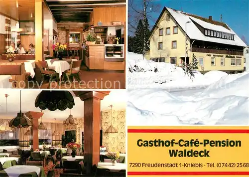 AK / Ansichtskarte Kniebis Freudenstadt Gasthof Cafe Pension Waldeck im Winter Kat. Freudenstadt