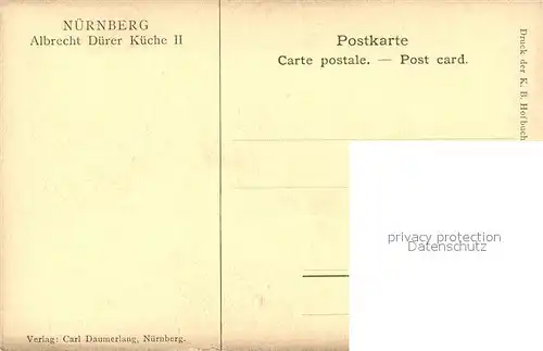 AK / Ansichtskarte Nuernberg Albrecht Duerer Kueche Kuenstlerkarte Kat. Nuernberg