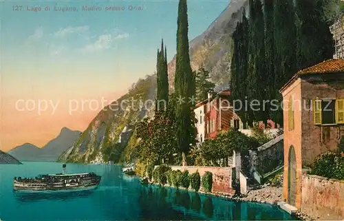 AK / Ansichtskarte Lugano Lago di Lugano Oria Schiff