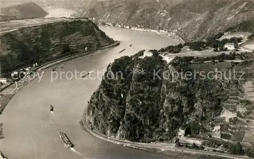 AK / Ansichtskarte Goarshausen St Fliegeraufnahme Hotel Restaurant Auf der Loreley Kat. Sankt Goarshausen