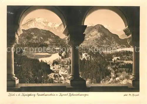 AK / Ansichtskarte Hohenschwangau Blick von der Koenigsburg Neuschwanstein Kat. Schwangau