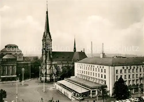 AK / Ansichtskarte Karl Marx Stadt HO Hotel Chemnitzer Hof mit Kirche Kat. Chemnitz