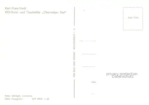 AK / Ansichtskarte Karl Marx Stadt HO Hotel Chemnitzer Hof mit Kirche Kat. Chemnitz