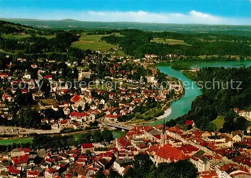 AK / Ansichtskarte Bad Toelz Stadtpanorama mit Isar Fliegeraufnahme Kat. Bad Toelz