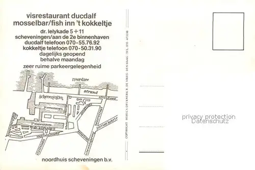 AK / Ansichtskarte Scheveningen Visrestaurant ducdalf mosselbar Binnenhaven Kat. Scheveningen