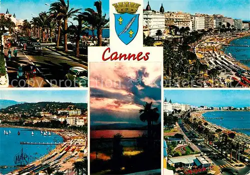 AK / Ansichtskarte Cannes Alpes Maritimes Croisette Palaces Croisette Plage et e Suquet Kat. Cannes