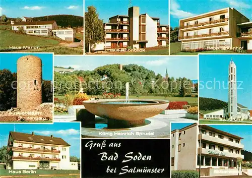 AK / Ansichtskarte Salmuenster Bad Soden Haeuser Marion Berlin Rhoenblick Birkenhof Saelzerwald Kat. Bad Soden am Taunus