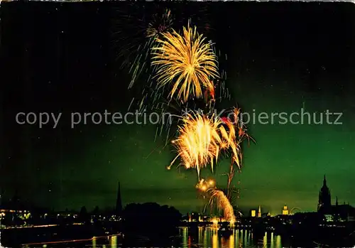 AK / Ansichtskarte Frankfurt Main Feuerwerk ueber den Main Kat. Frankfurt am Main