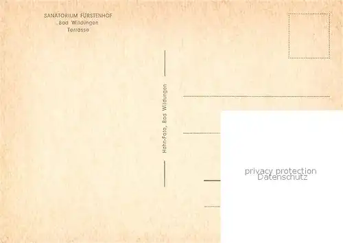 AK / Ansichtskarte Bad Wildungen Sanatorium Fuerstenhof Terrasse Kat. Bad Wildungen