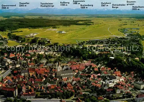 AK / Ansichtskarte Kaufbeuren Fliegeraufnahme mit Tiroler und Allgaeuer Hochgebirge Kat. Kaufbeuren