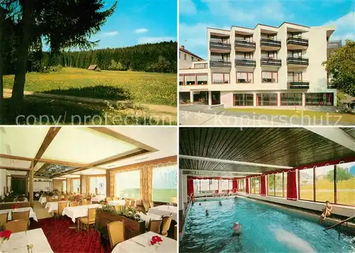 AK / Ansichtskarte Kaelberbronn Hotel Gasthof Schwanen Speisesaal Hallenbad Kat. Pfalzgrafenweiler