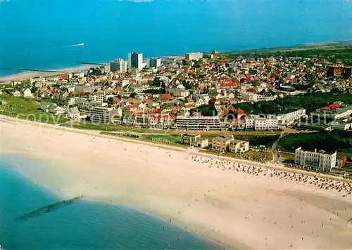 Norderney Nordseebad Westbad Strand Nordseeinsel Fliegeraufnahme Kat. Norderney