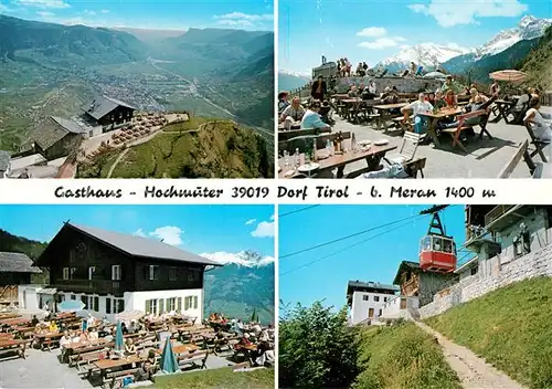 Dorf Tirol Berggasthaus Hochmuter Sonnenterrasse Bergbahn Fernsicht Alpenpanorama Kat. Tirolo