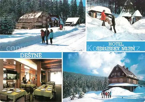Destne Hotel Serlissky Mlyn Winterlandschaft Adlergebirge Kat. Orlicke Hory