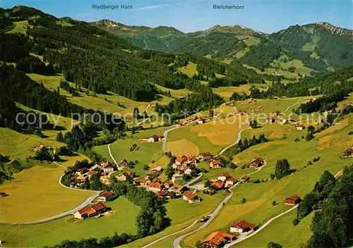Gunzesried Riedberger Horn Bleicherhorn Allgaeuer Alpen Fliegeraufnahme Kat. Blaichach