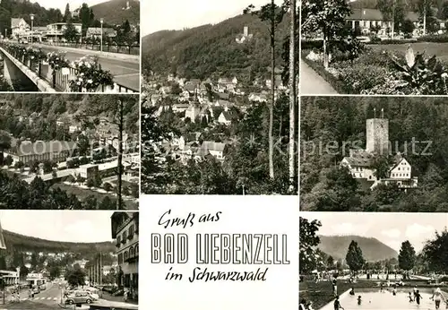 Bad Liebenzell Teilansichten Burg Schwimmbad Kat. Bad Liebenzell