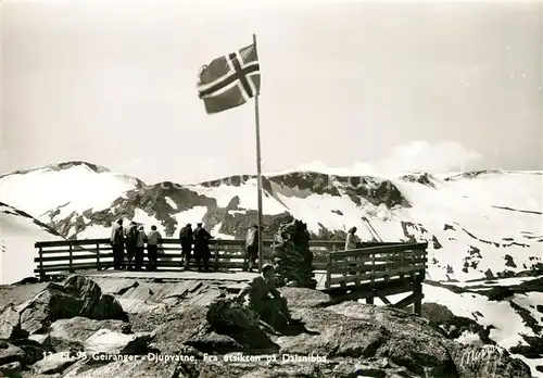 Geiranger Gipfelkreuz Aussichtsplattform Kat. Norwegen