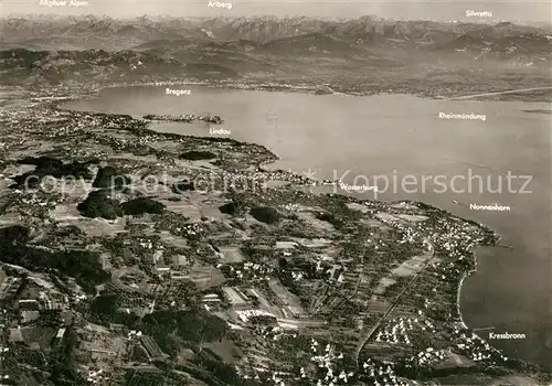 Bodensee Region Fliegeraufnahme Bayrisches Ufer Wasserburg Kressbronn