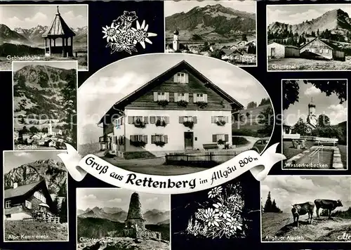 Rettenberg Oberallgaeu Mittag Gruenten Alpe Kammereck Haus Wohlfahrt Kat. Rettenberg