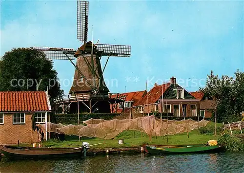 AK / Ansichtskarte Niederlande Mooi Friesland Sloten Muehle Fischernetze Kat. Niederlande