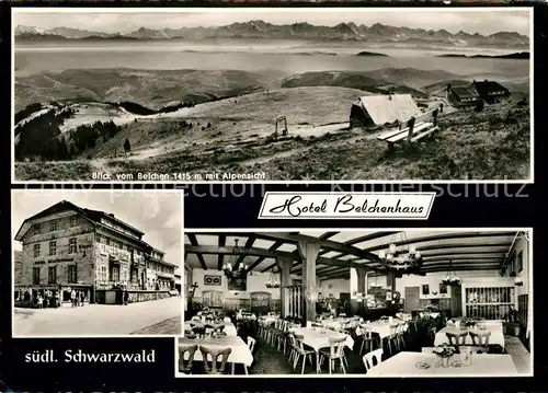 AK / Ansichtskarte Schoenau Schwarzwald Hotel Belchenhaus Blick vom Belchen mit Alpensicht Kat. Schoenau im Schwarzwald