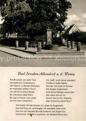 AK / Ansichtskarte Bad Sooden Allendorf Am Brunnen vor dem Tore Gedicht Kat. Bad Sooden Allendorf
