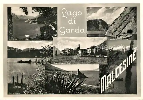 AK / Ansichtskarte Malcesine Lago di Garda Panorama Isola di Sogno Strada Gardesana Orientale Gardasee Kat. Malcesine