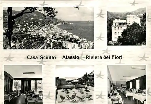 AK / Ansichtskarte Alassio Panorama Kueste Riviera dei Fiori Hotel Restaurant Casa Sciutto Kat. 