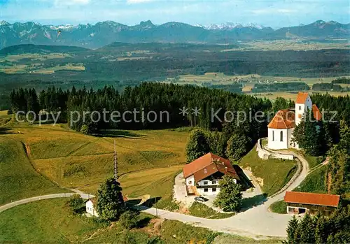 AK / Ansichtskarte Bernbeuren Gasthof Auerberg mit Kirche Fliegeraufnahme Kat. Bernbeuren