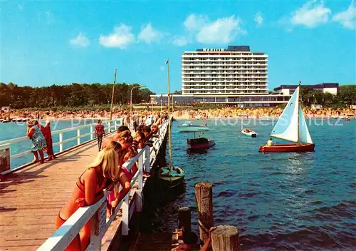 AK / Ansichtskarte Timmendorfer Strand Seebruecke mit Hotel und Kongresszentrum Maritim Kat. Timmendorfer Strand