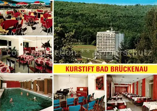 AK / Ansichtskarte Bad Brueckenau Kurstift mit Cafe Restaurant Terrasse Hallenbad Musikzimmer Kat. Bad Brueckenau