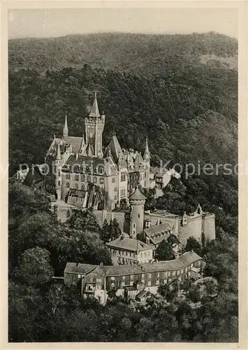 AK / Ansichtskarte Wernigerode Harz Schloss Feudalmuseum Fliegeraufnahme Kat. Wernigerode