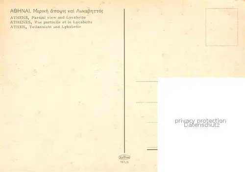 AK / Ansichtskarte Athen Griechenland Lycabette Panorama Kat. 